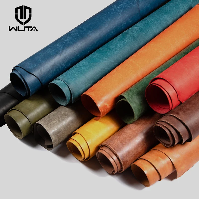 5 Sq.ft Vintage Frosted Vegetable tanned Cowhide Leather First Layer Genuine Leather | WUTA