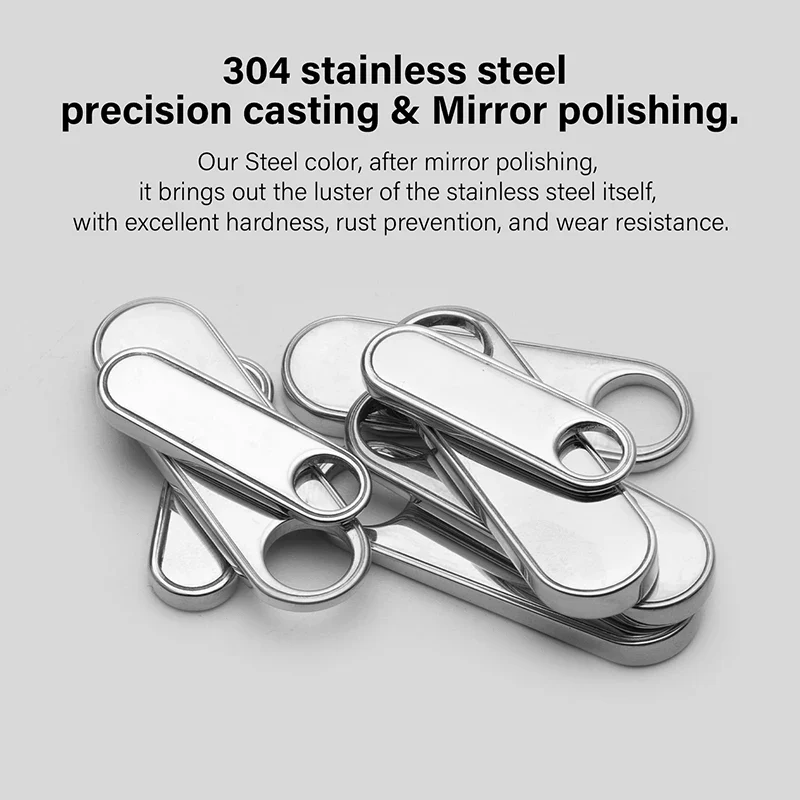 Stainless Steel Long Oval Zipper Puller Easy Zipper Head | WUTA