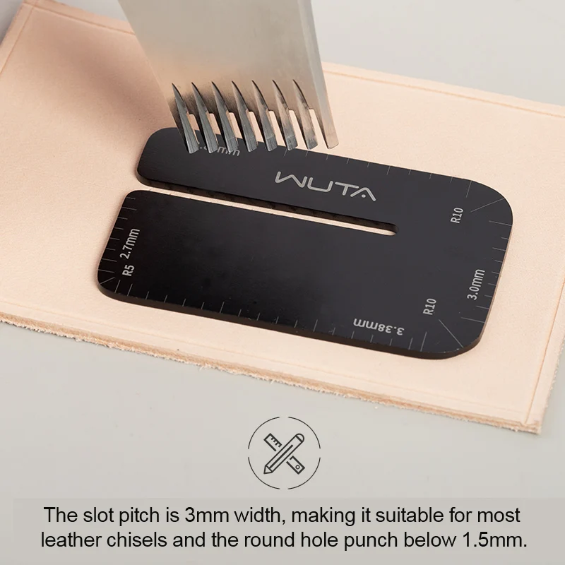WUTA Leather Punch Aid Pulling Board Diamond Chisel Pricking Iron Aid