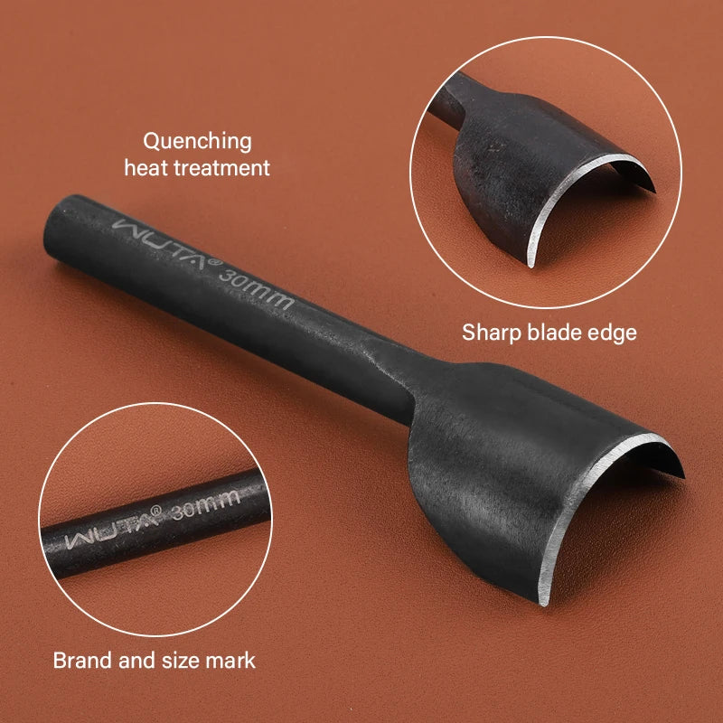 5-11 Pcs Carbon Steel 1/2 Half Round End Punch Leather Tools Sets| WUTA