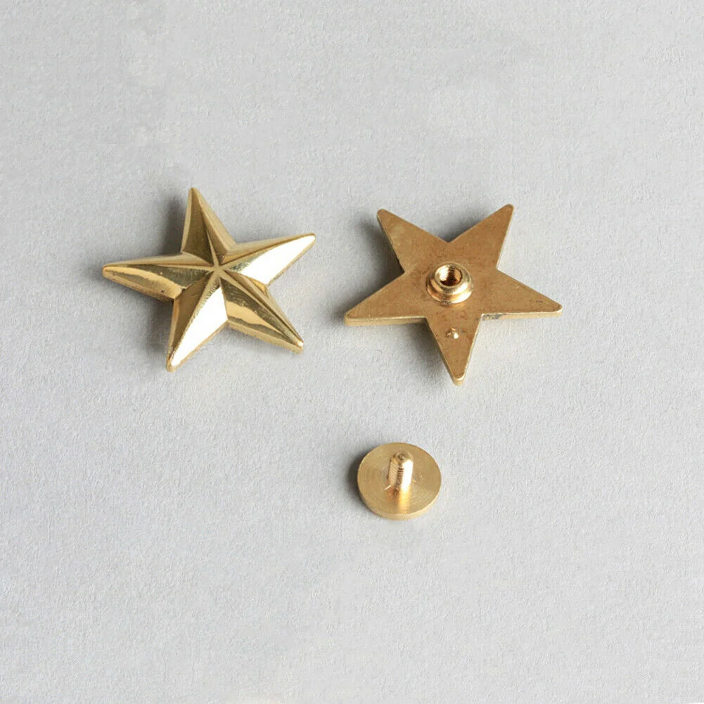 Solid Brass Flower Star Screwback for Conchos Wallet Bag Decor 1 Piece | WUTA