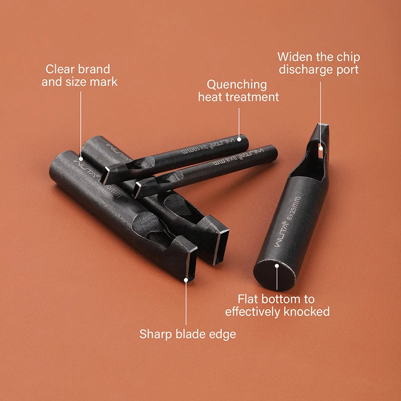 Leather Hole Punch Set Rectangle Shape Anti-Rust Leather Craft Oblong Punching Tool|WUTA