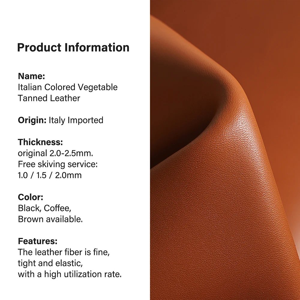 Italian Vachetta Vegetable Tanned Leather Full Grain Cowhide Leather| WUTA