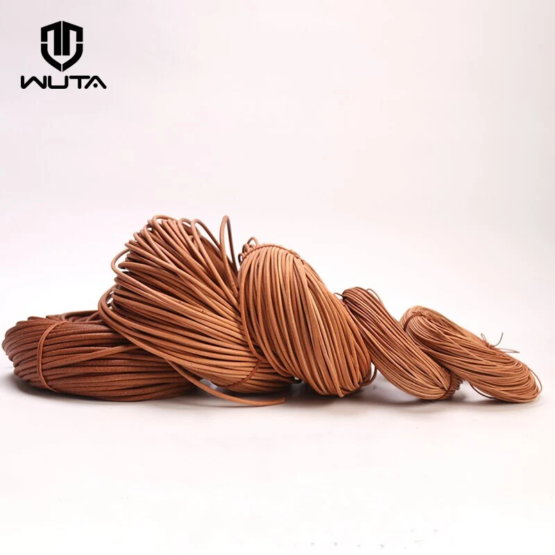 WUTA Round Genuine Leather Strip Cord Round String 3-5-30-50 Meters