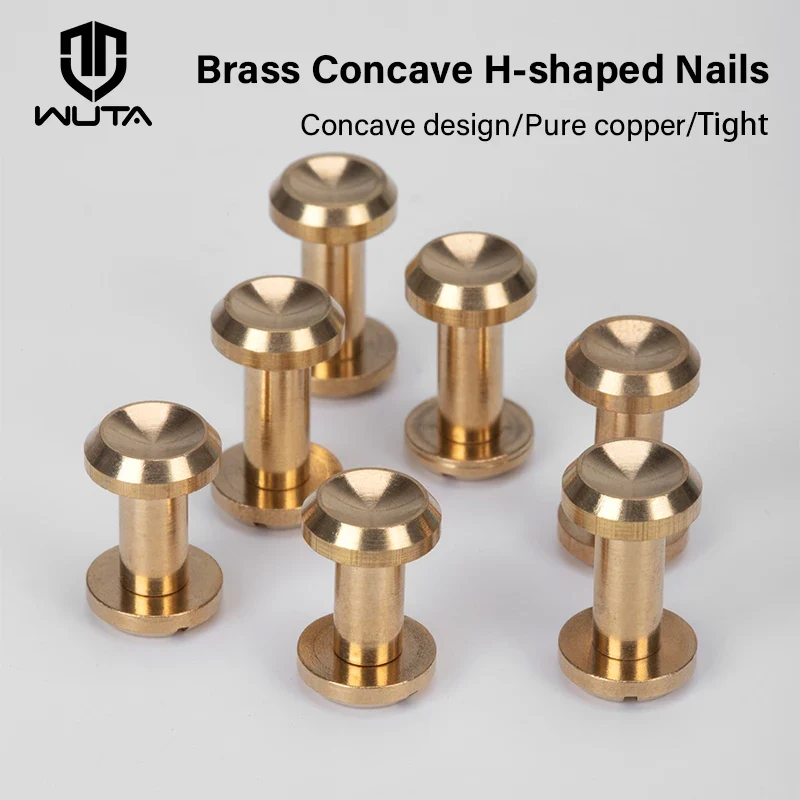Solid Brass Chicago Screws Nail Concave Head Rivets Durable| WUTA