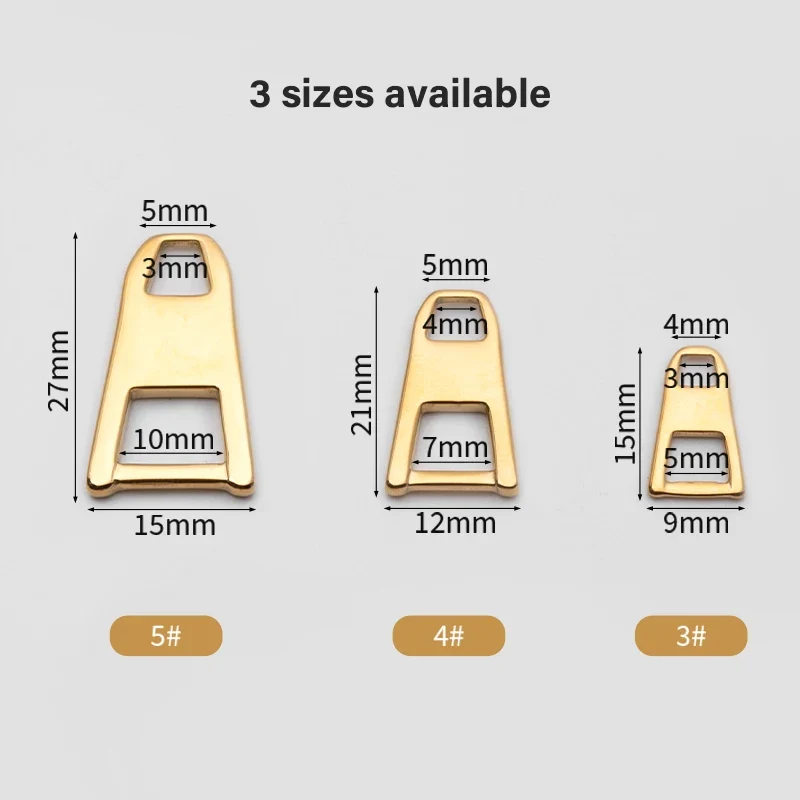 Stainless Steel Trapezoidal Zipper Puller Replacement Zipper Slider Easy Zipper | WUTA