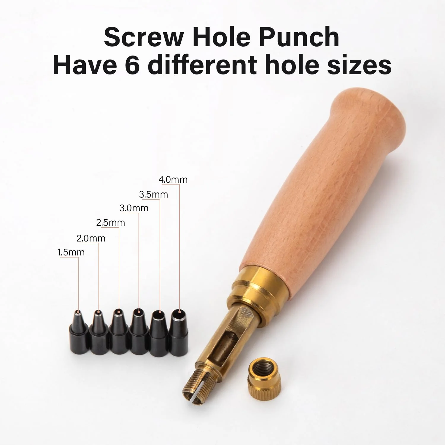 Adjustable Screw Hole Punch With 6 Tip Sizes | WUTA