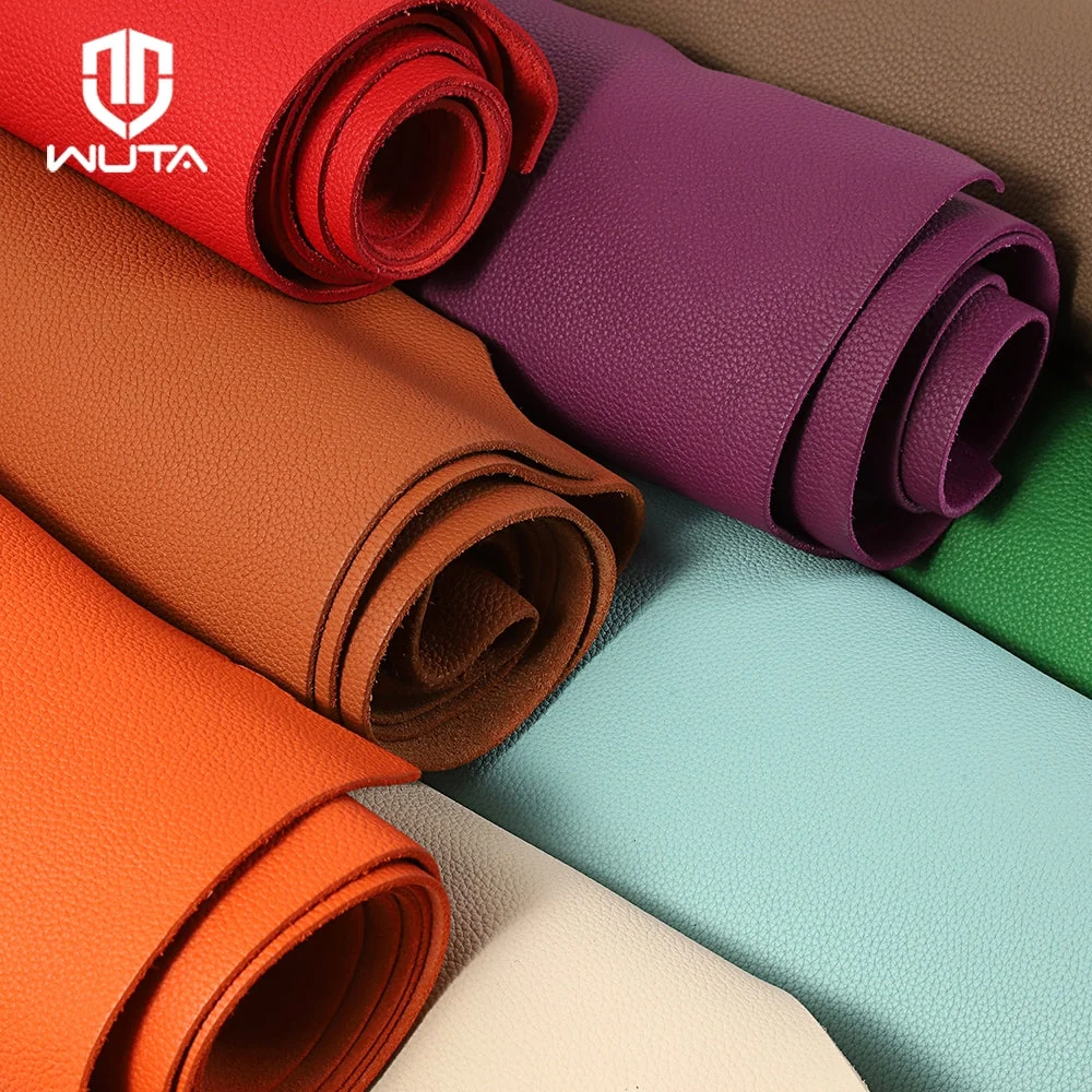 1/3/5 Sq.ft Togo Calfskin Leather Top Grain Pebbled Leather Fabric Lychee Cowhide Chrome Leather | WUTA