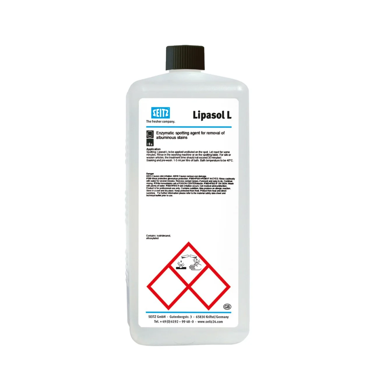 LIPASOL L – Stain remover for long-standing/oxidized stains |1 Liter| SEITZ