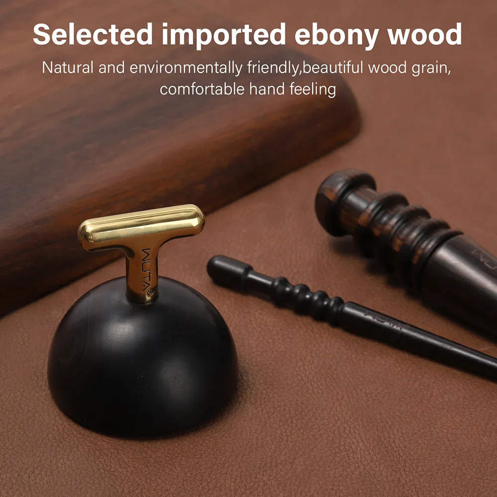Upgrade Leather Edge Burnisher Ebony Black Wood Leather Polishing Tool Polishing Sticker | WUTA
