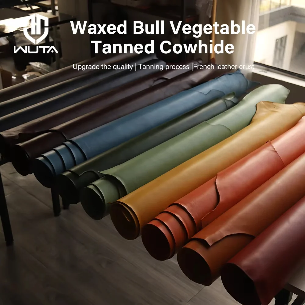 1 Square Feet Irregular Top Quality New Waxed Bull Vegetable Tanned Leather | WUTA
