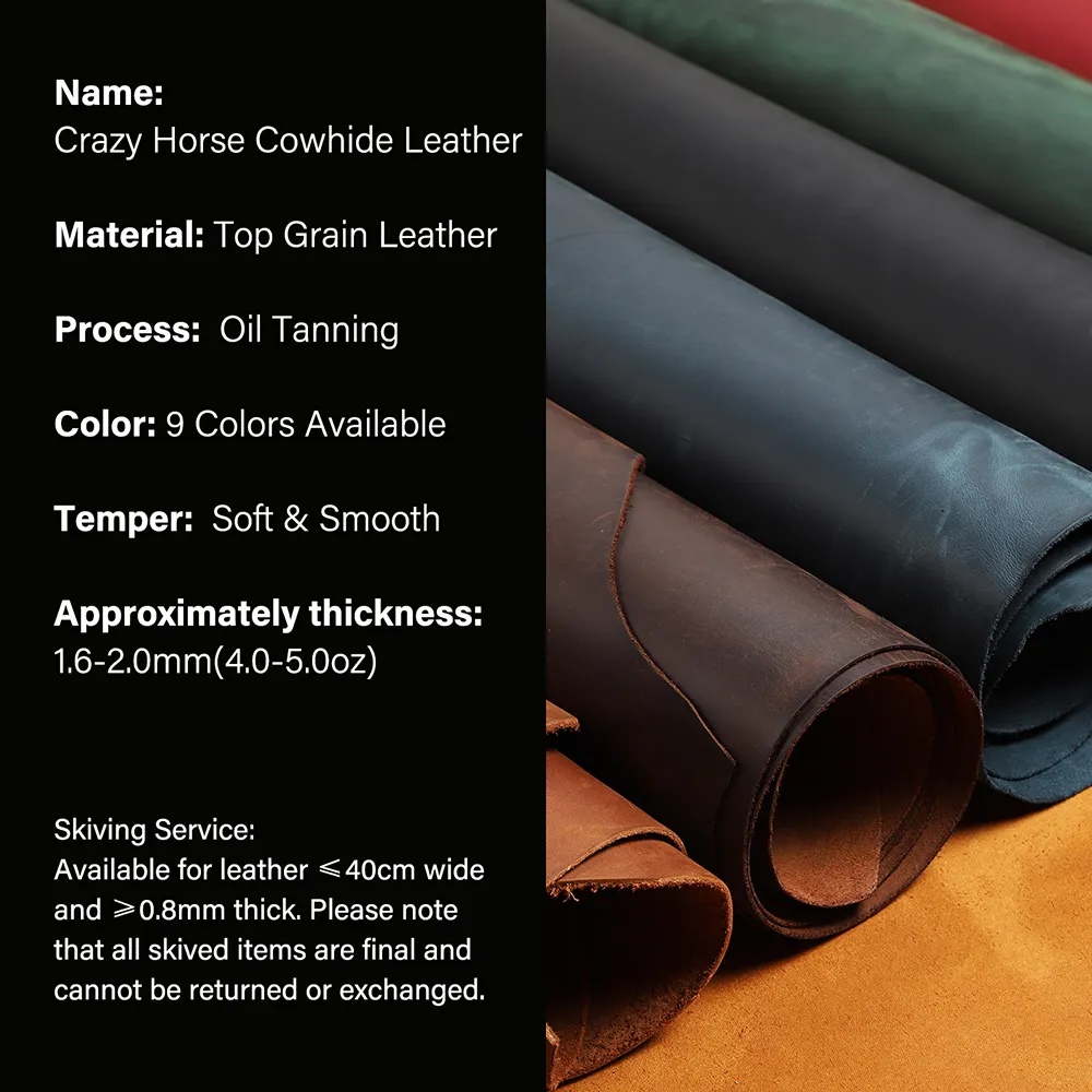 Premium Cowhile Vintage Pull-Up Crazy Horse Leather | WUTA