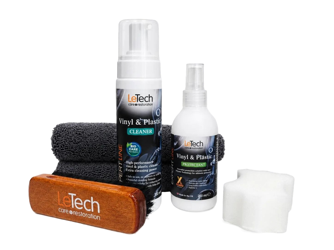 Набор для чистки винила и пластика с микрофиброй Vinyl & Plastic Care Kit Combined (без коробки)