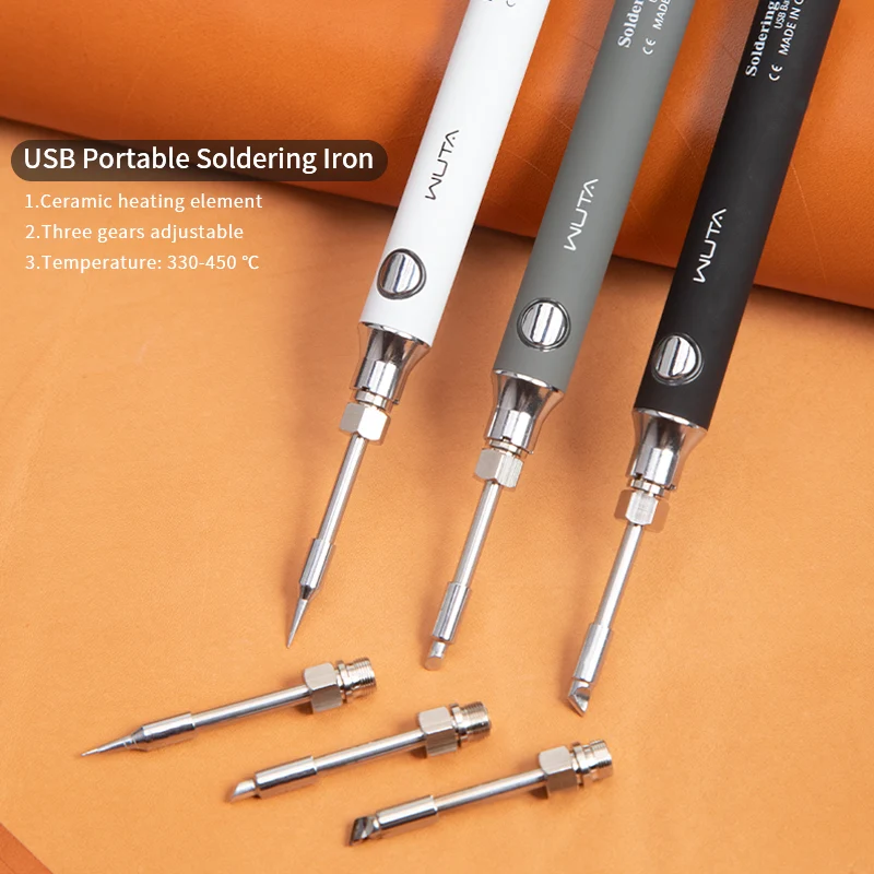 WUTA USB Charging Thread Cord Burner Welding Pen Portable Soldering Iron