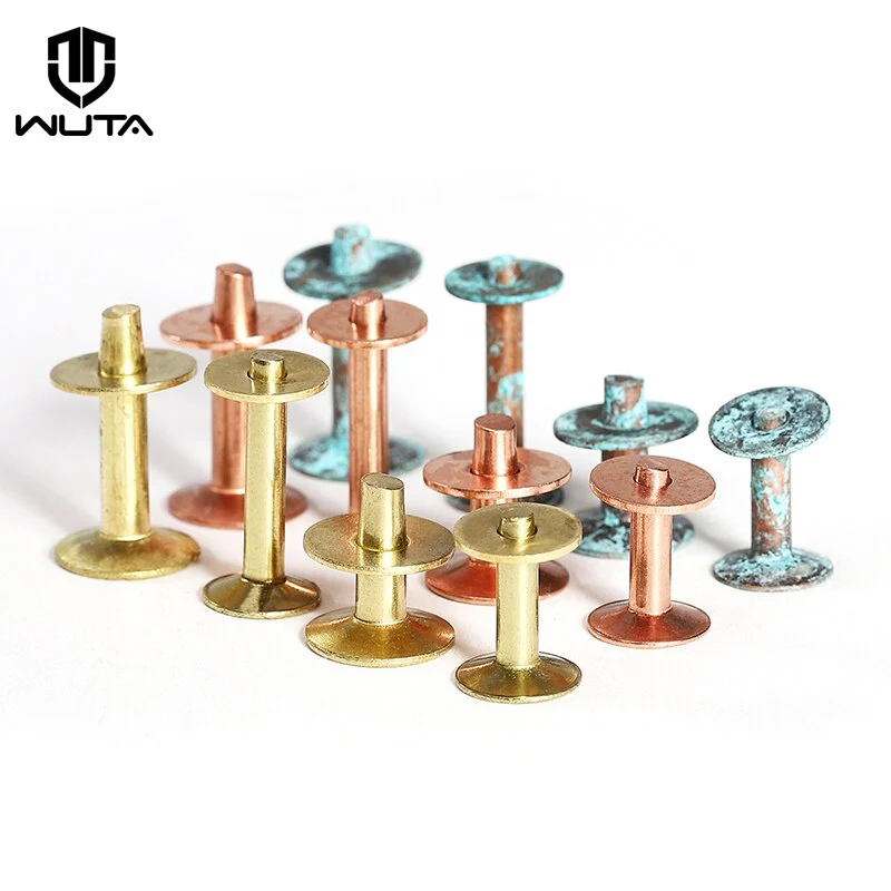 50pcs Rivets & Burrs,Solid Brass Rivets Studs Permanent Tack Fasteners | WUTA