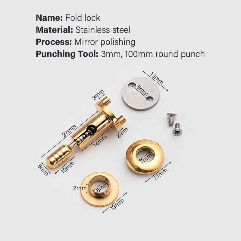 Stainless Steel DIY Bag Turn Twist Lock Clasp for Leather Craft | WUTA