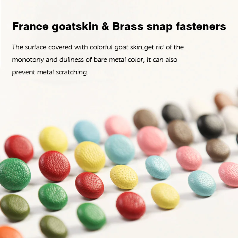 WUTA Goatskin Bag Button Snap Fastener Brass Metal Press Studs