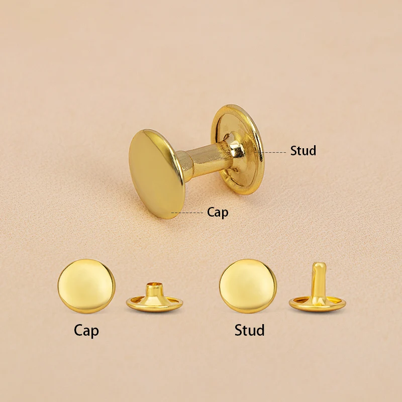 100% Brass Leather Rivet Double Cap Rivet 100set | WUTA