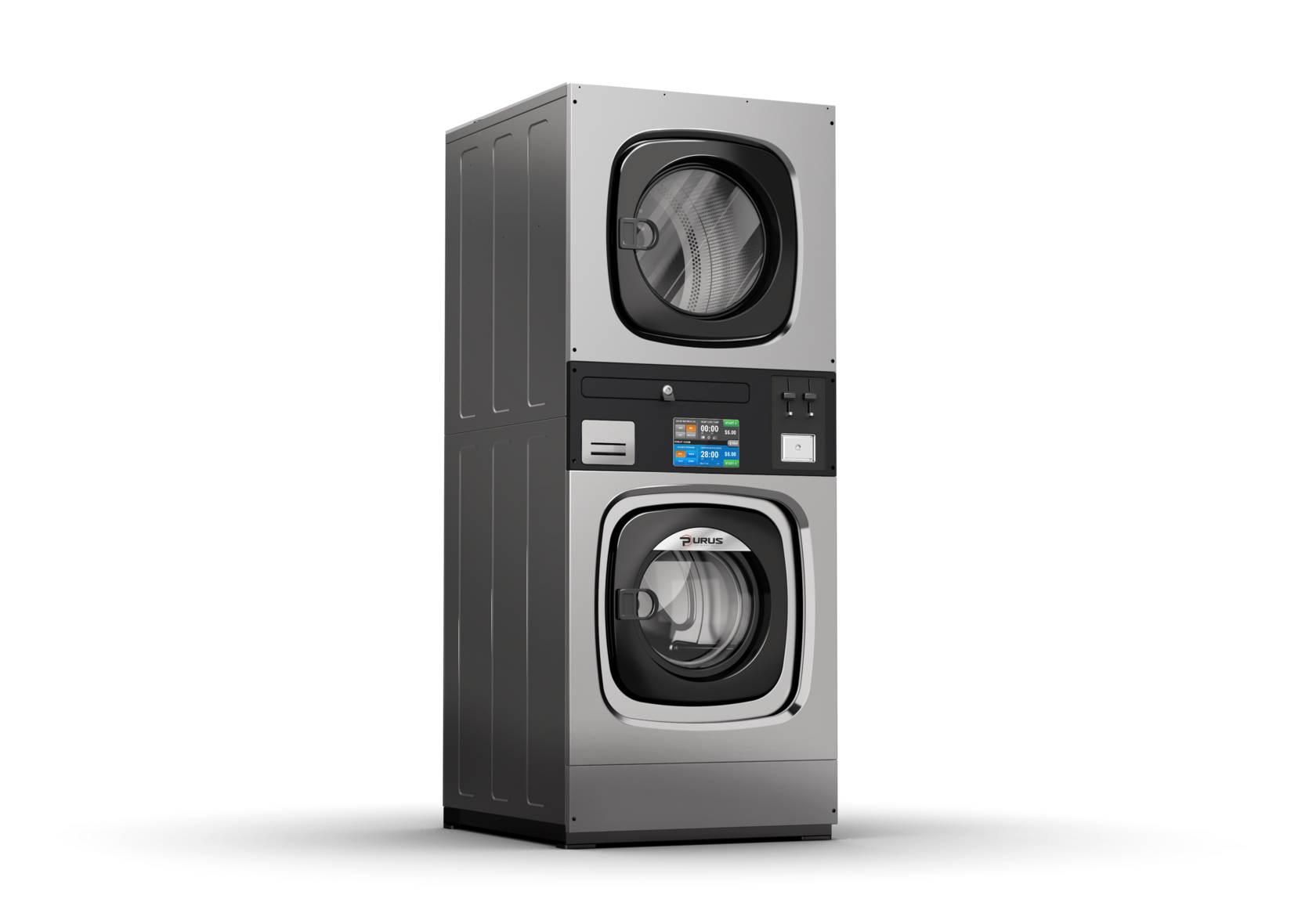 Professional stacked washer-dryer Purus SXHG-F, compact vertical design