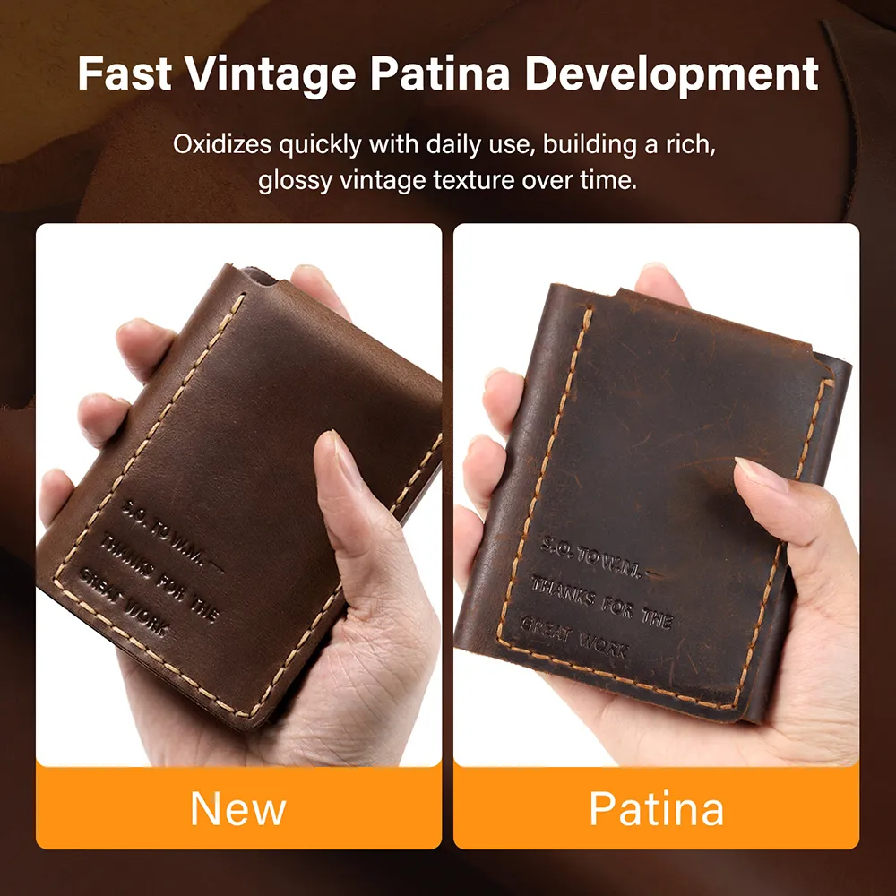 Premium Cowhile Vintage Pull-Up Crazy Horse Leather | WUTA