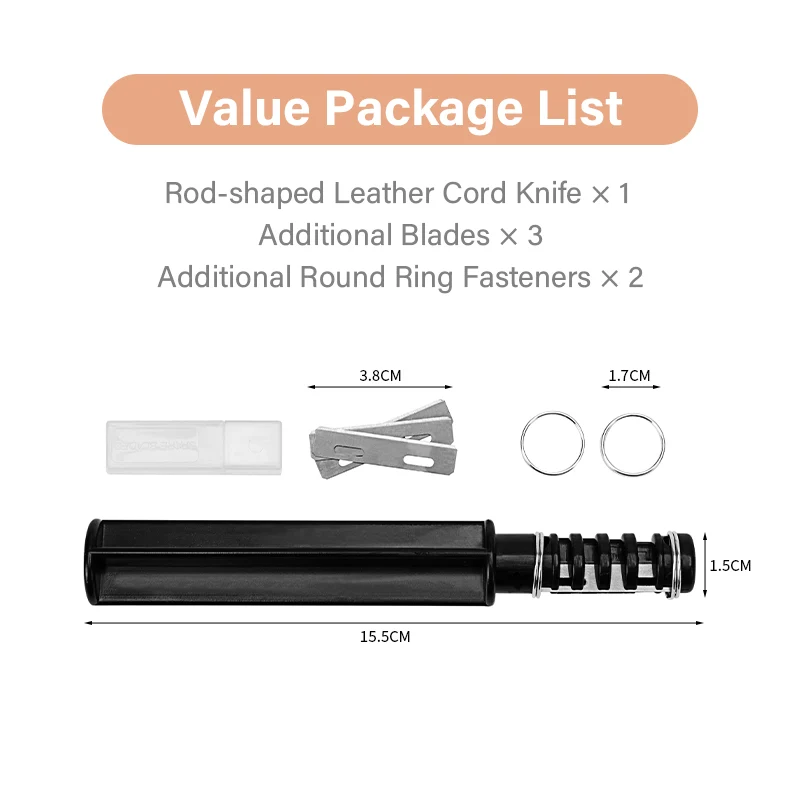 Leather Strap Cutter Cord Knife Lace Maker Tool Strip Rope Hand Cutting Wire with 3 Blades | WUTA