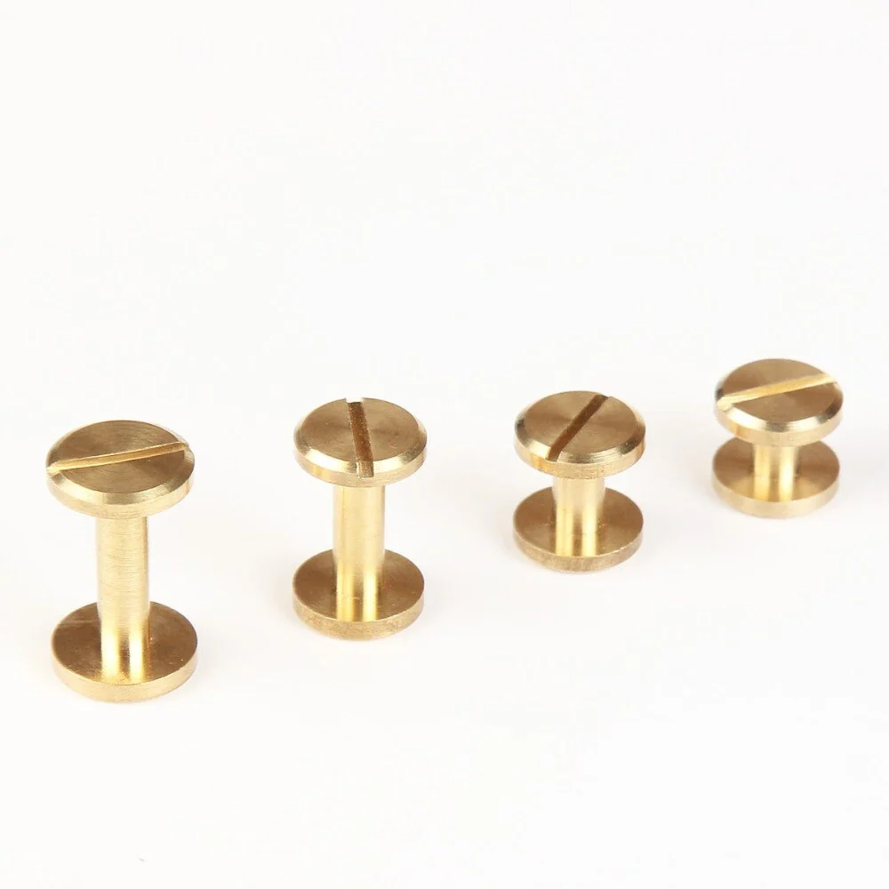 Solid Brass Flat Head Button Stud Screw Nail Rivet | WUTA
