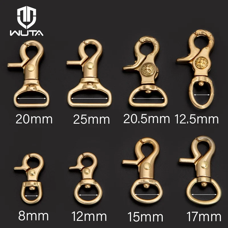 Brass Leather Snap Hook Lobster Clasps Swivel Clips|WUTA