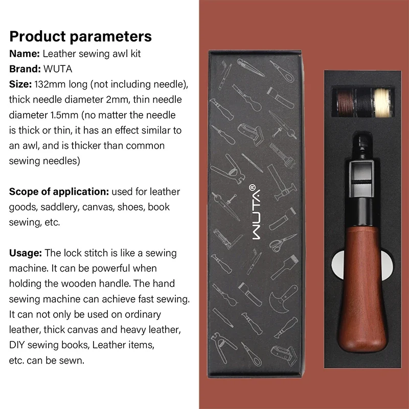 Leather Sewing Awl Kit Leathercraft Stitch Awl Tool Set | WUTA