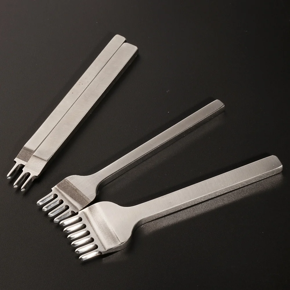WUTA Leather Chisel Tool Full Polished Diamond Thorn Iron Hole Punch