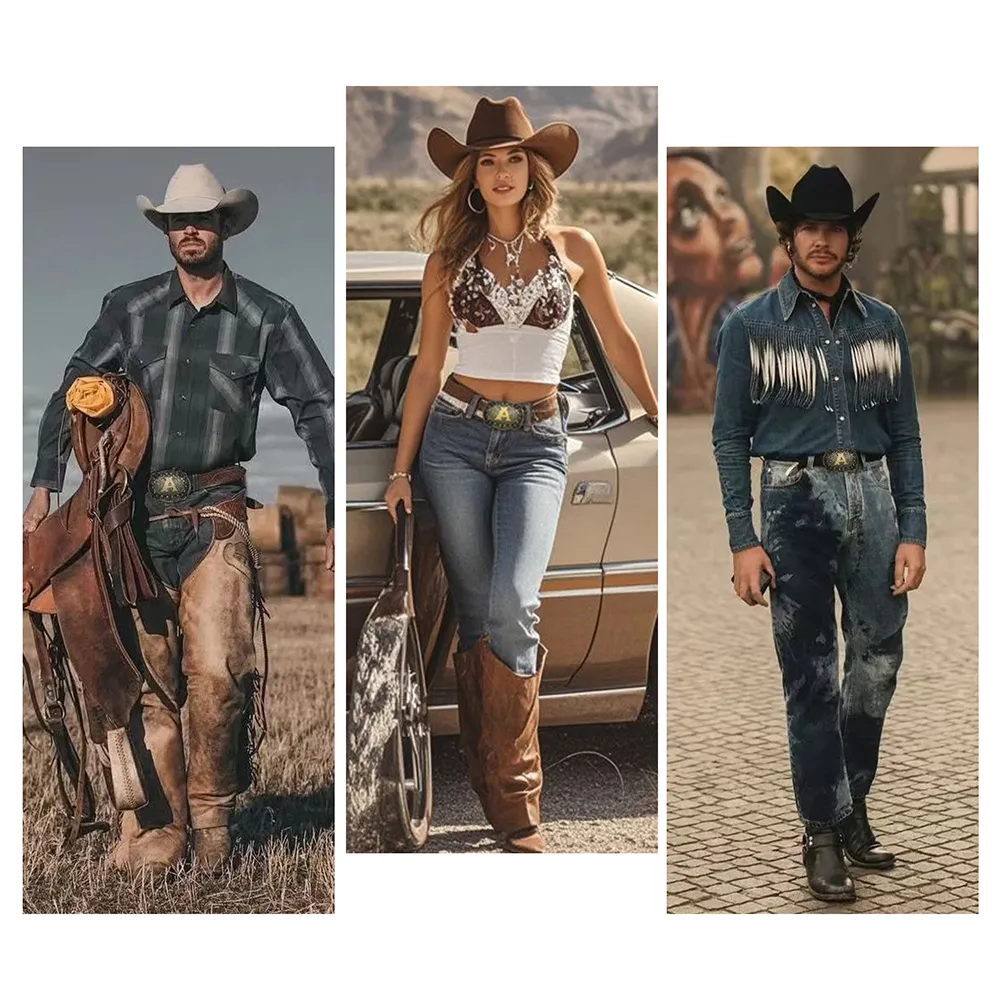 Vintage Cowboy Belt Buckles Western Rodeo Style Personalized Single Initial A-Z| WUTA