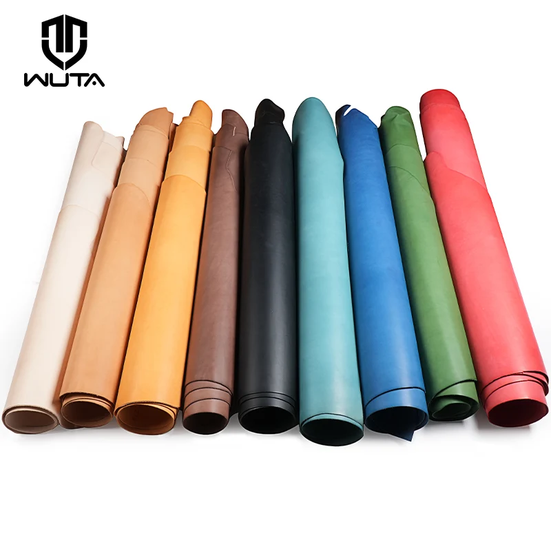 Full Grain Drum Dyed Vegetable Tanned Cowhide Skin Pre-cut Vachetta Leather|WUTA