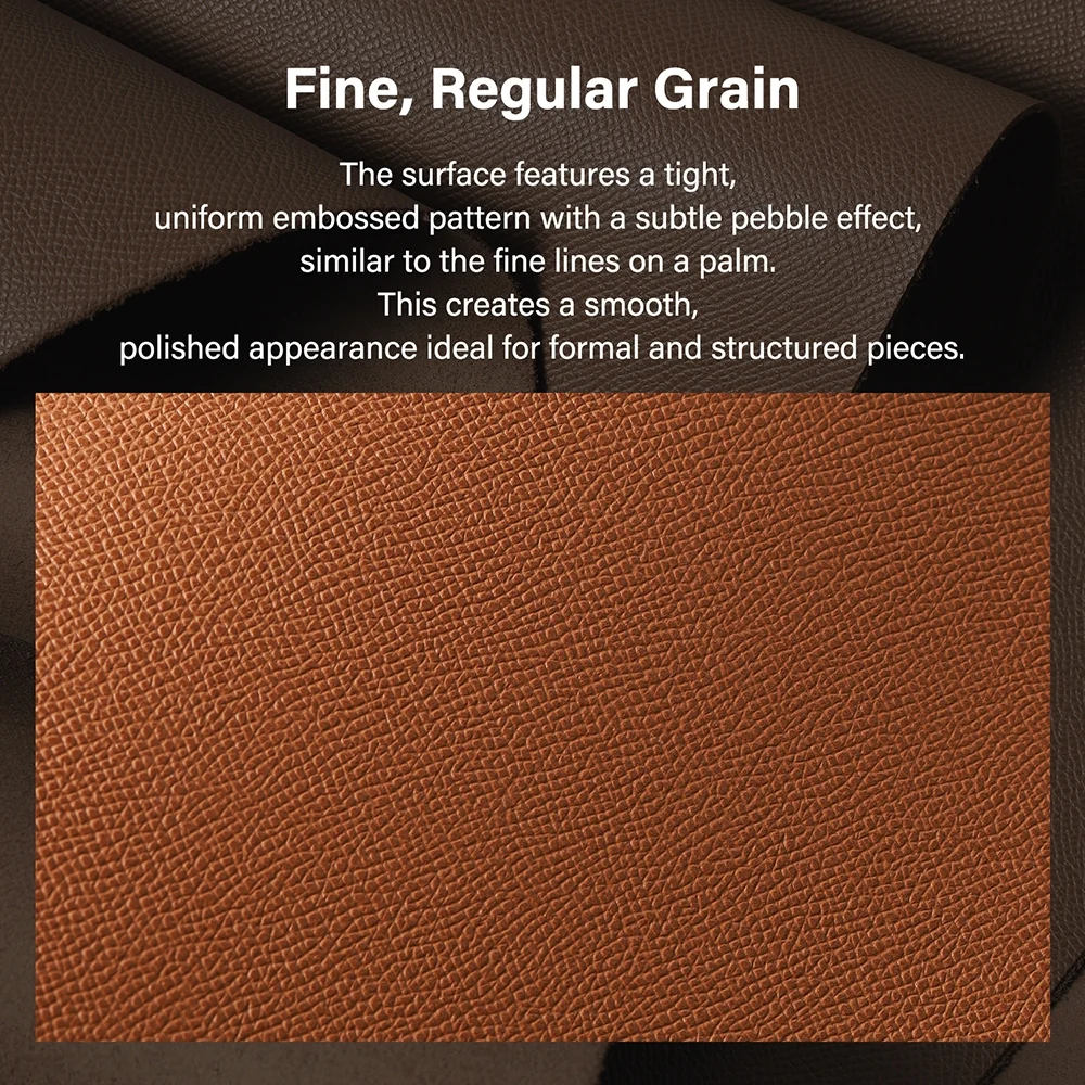 1/3/5 Sq.ft Epsom Calfskin Leather Top Grain Palm Chrome Leather | WUTA