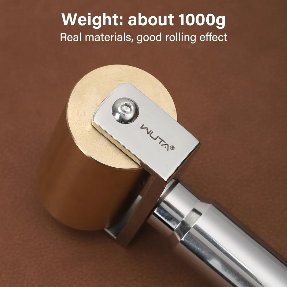 Leather Craft Brass Roller Edge Creaser Glue Laminating DIY Tools 1000g | WUTA