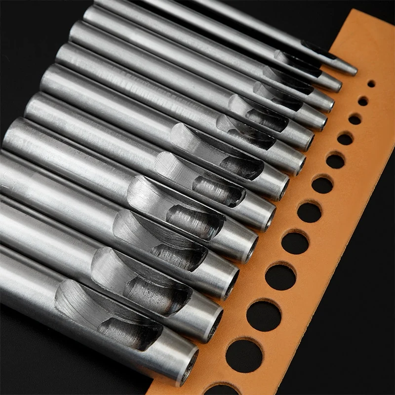 Basic Punch Set Round Hole Punch Tool Steel Leather Craft | WUTA