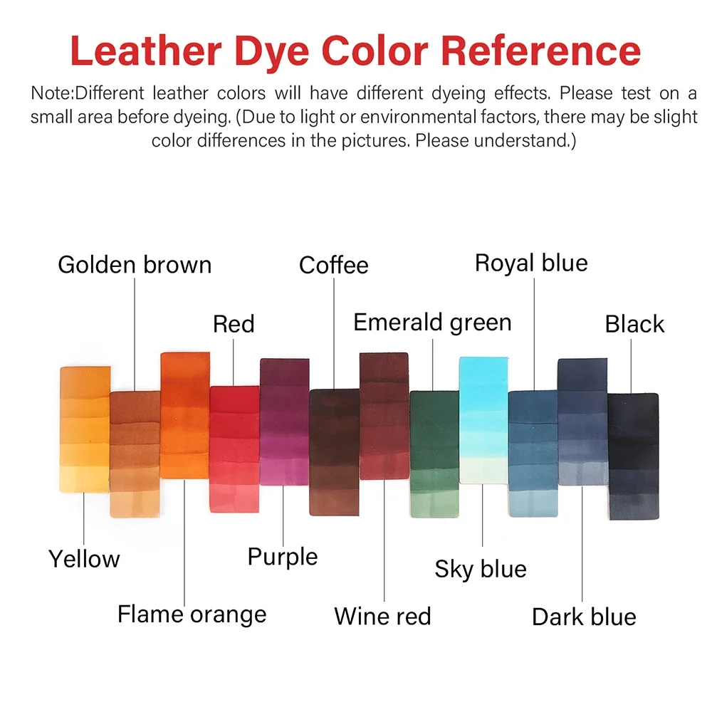 100ml Pro Leather Dye Water & Oil Based Penetrating Permanent Dye DIY Coloring Uncoated Leather | WUTA