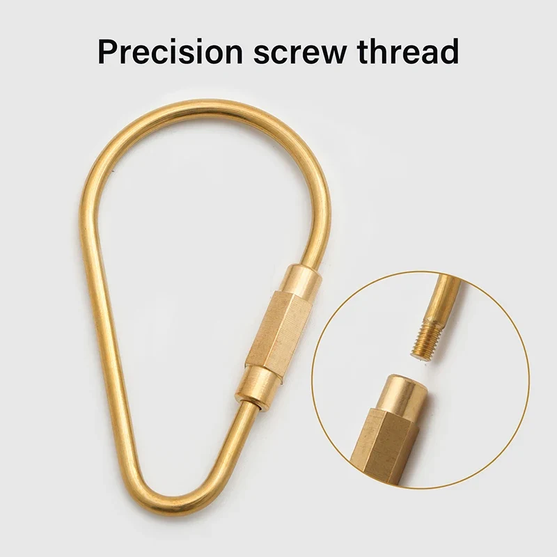 Brass Screw Lock Keychain Water Drop U-Shaped D-Shaped Screw Ring | WUTA