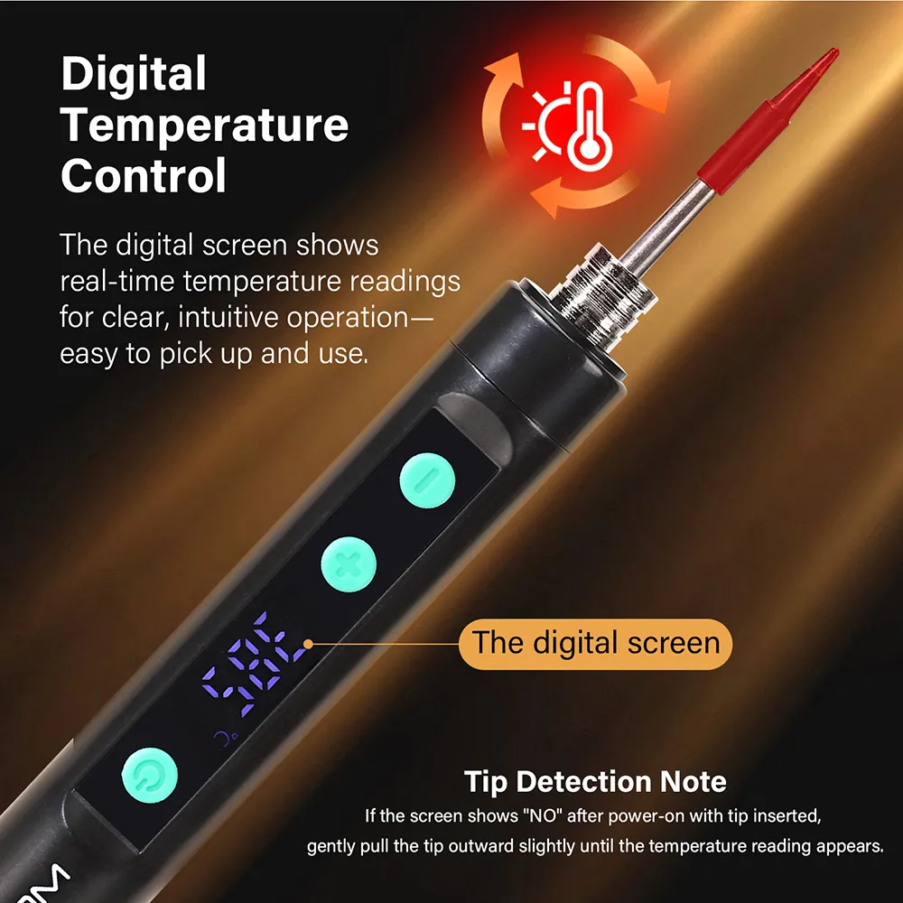 WUTA Cordless Soldering Iron Kit -Rechargeable Portable Soldering Iron with Digital Display