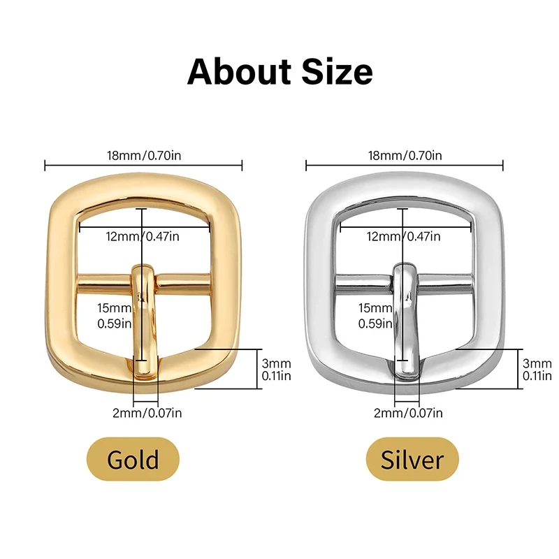 WUTA 20 pcs Senior Mini Belt Strap Buckle Metal Doll Buckles Pin Buckle