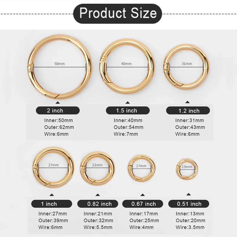 O Ring Carabiner Keychain Fob Connector Snap Hook Clip for Bags | WUTA