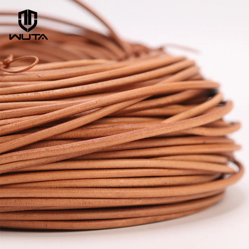 WUTA Round Genuine Leather Strip Cord Round String 3-5-30-50 Meters