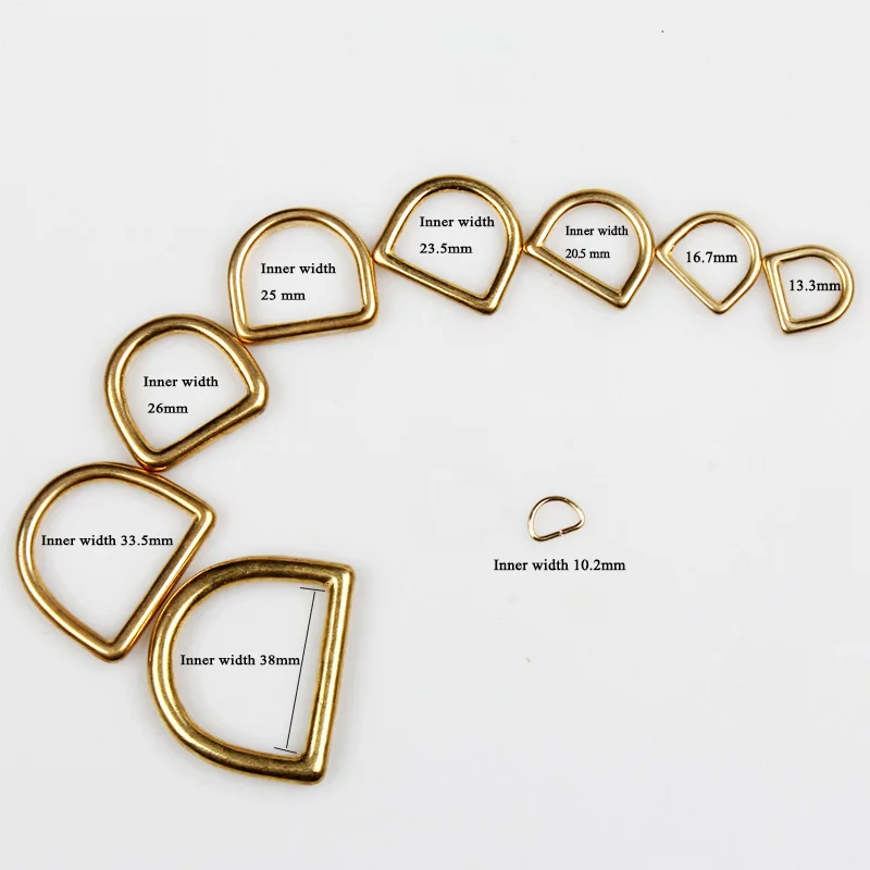 2-10 PCS Solid Brass Cast Rigging D-Ring Harness Hardware Leather Accessories|WUTA