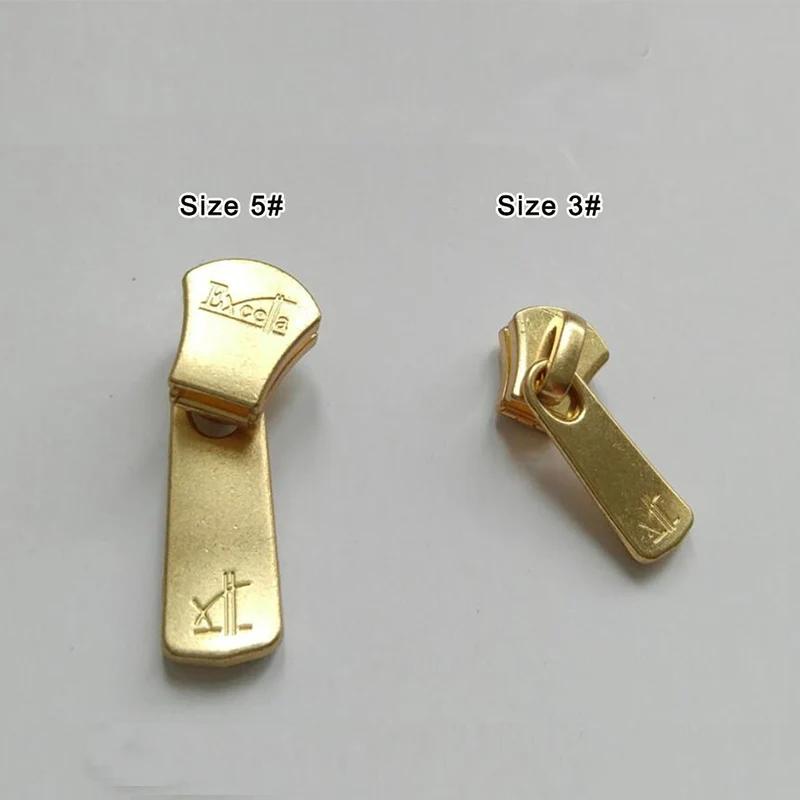 5pcs 3#/5# Excella Zipper Slider Pulls YKK Gold Metal Slider Pull | WUTA