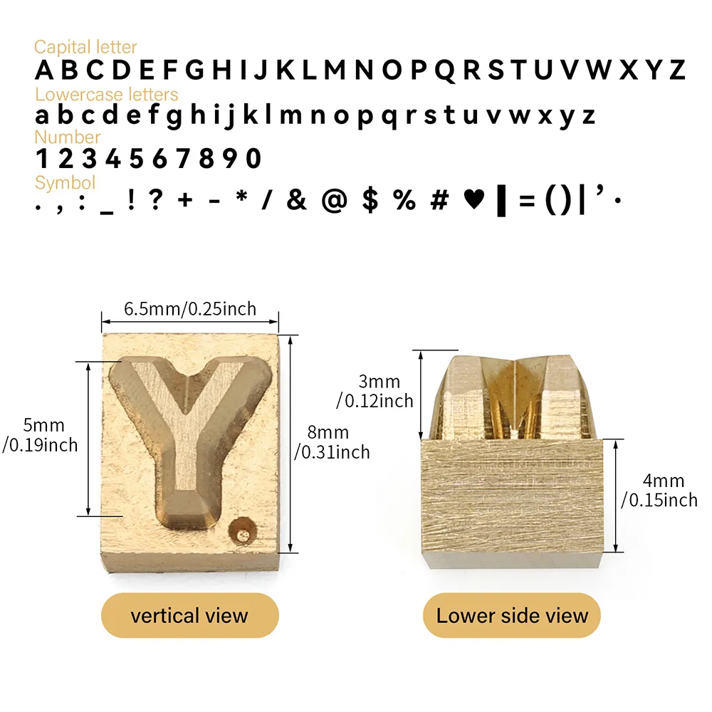 Brass Stamping Letters Kits Numbers Alphabets Symbols Characters Embossing Molds Brass Stamps Letter Number Alphabet Symbol Custom Logo for Hot Foil Stamping Machine | WUTA