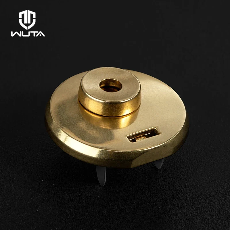 WUTA 100% Brass Bag Lock Accessories Vintage Round Twist Lock Key Metal Insert Lock