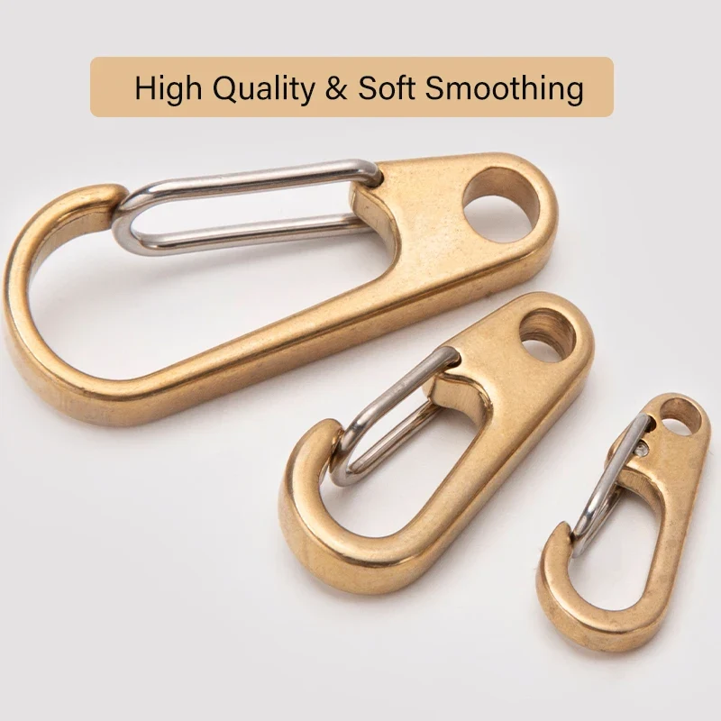 WUTA Gold Brass Keychain Camping Buckle Spring Snap Smooth Keychains