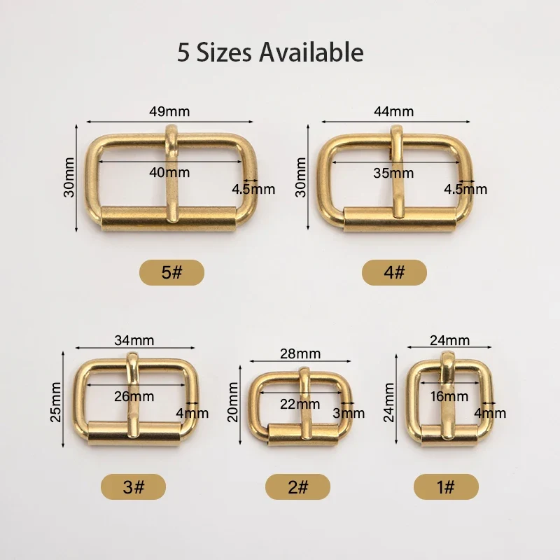 Senior Solid Brass Belt Buckle Center Bar Roller Buckle | WUTA