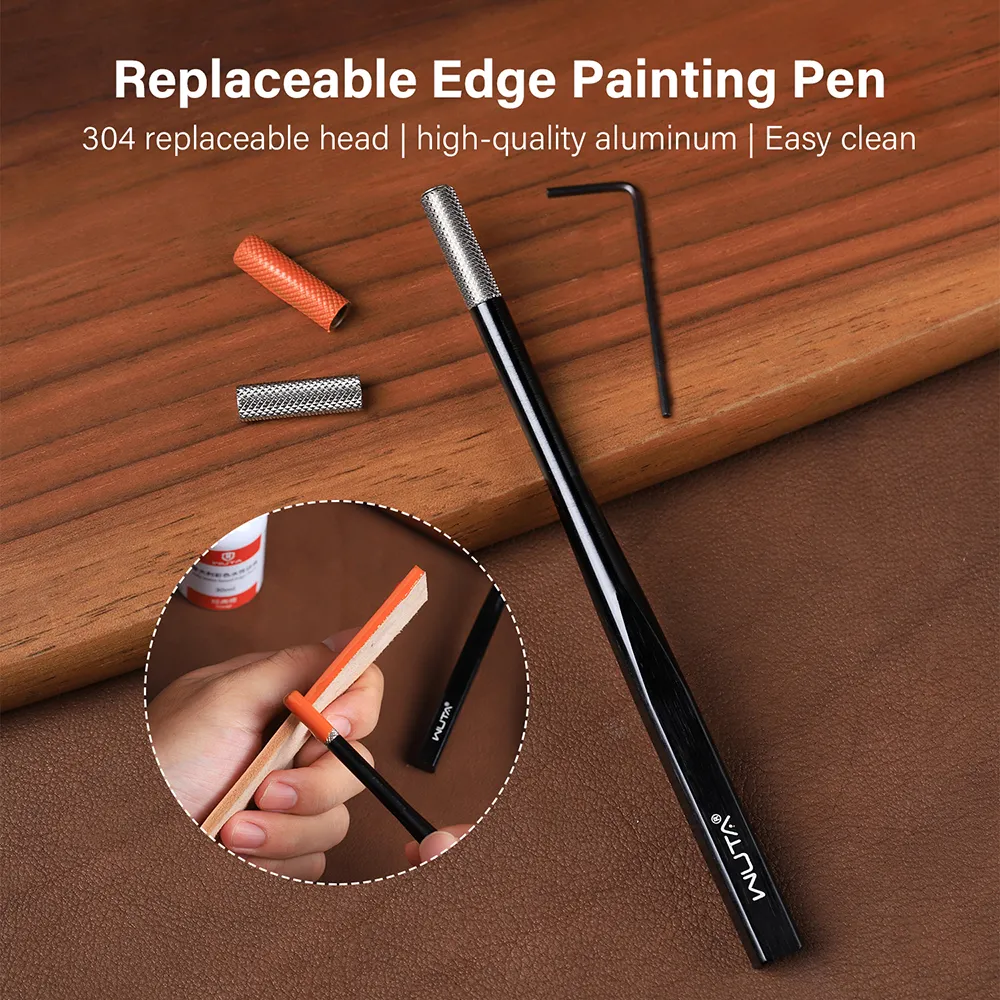 Replaceable Roller Head Leather Edge Paint Applicator Edge Dye Roller Pen| WUTA