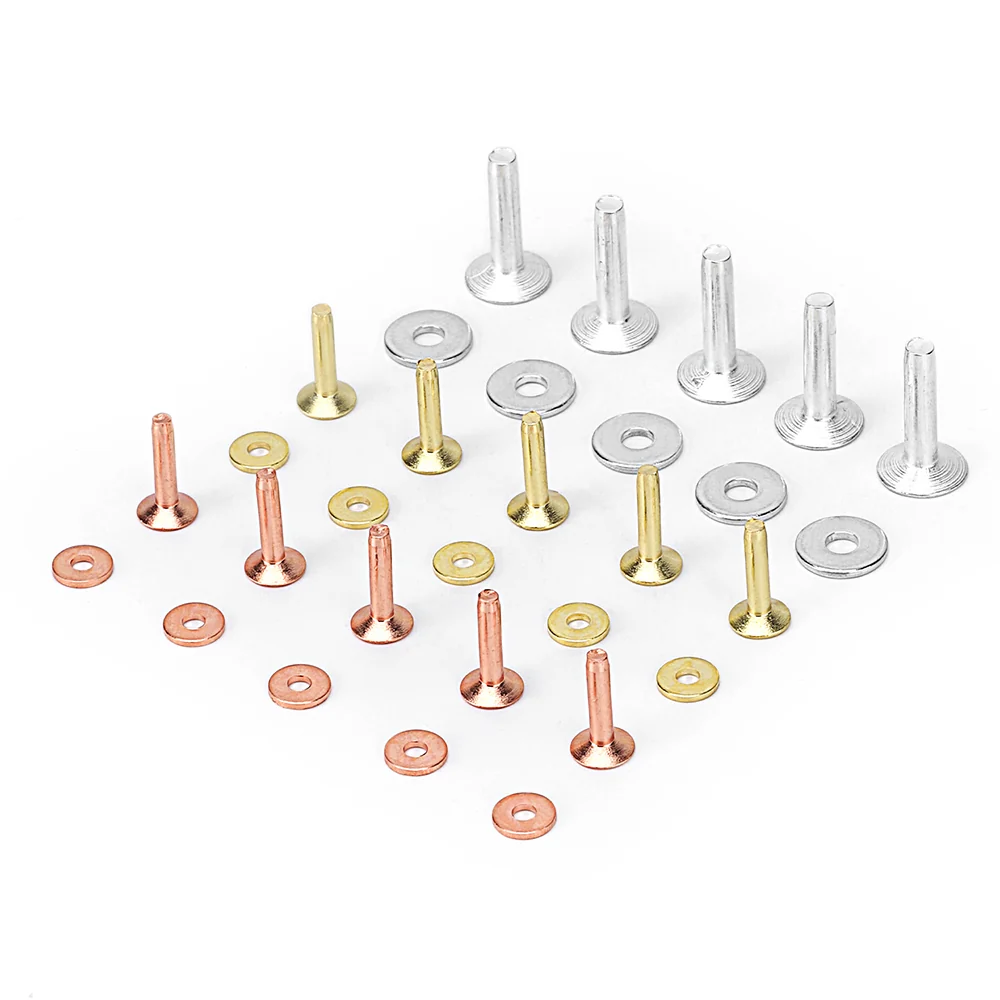 50/100 Set Solid Brass Rivets&Burrs Studs Permanent Tack Fasteners |WUTA