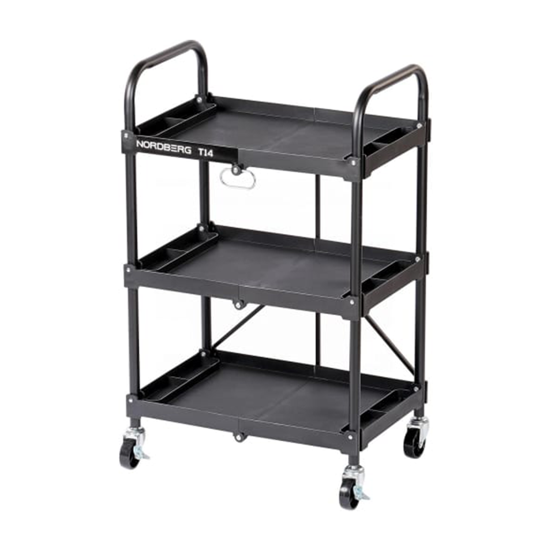 Тележка инструментальная с 3 пластиковыми полками, складная Tool Trolley Folding