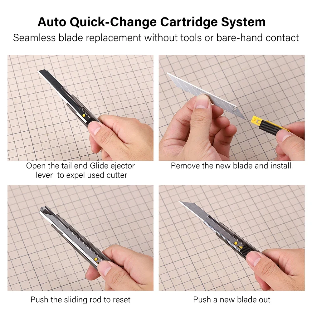 Retractable Blade Utility Knife Leather Cutter Paper Pen Engraving Knives | WUTA